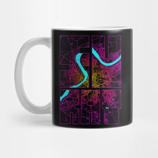 Surat, Gujarat, India City Map Typography - Neon Mug